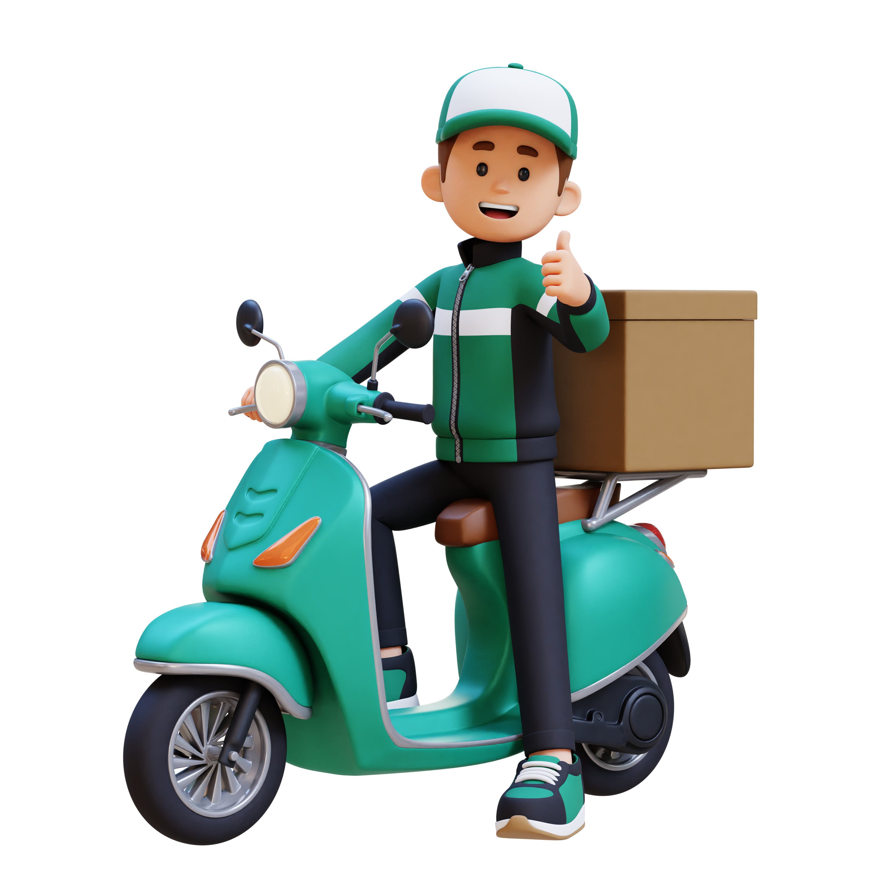 BADOU delivery rider ready for a pickup